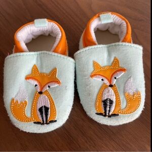 fox baby shoes booties/ crib shoes